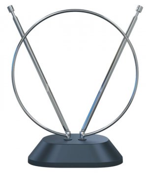 Антенна ТВ Hyundai H-TAI100 3дБ пассивная черный каб.:1.35м