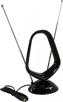 Антенна ТВ Hyundai H-TAI320 30дБ активная черный каб.:1.85м