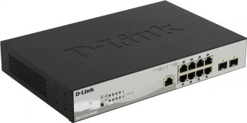 Коммутатор D-Link <DGS-1210-10P/ME /B1A> (8UTP 1000Mbps PoE +2 SFP)