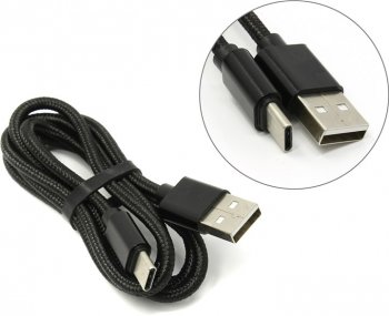 Кабель JETACCESS <JA-DC31 1м Black> USB 2.0 AM -> USB-C M 1м