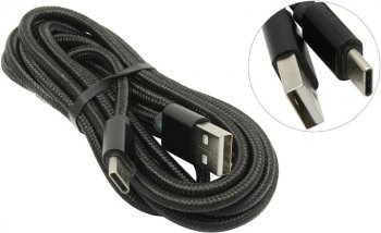 Кабель JETACCESS <JA-DC32 2м Black> USB 2.0 AM -> USB-C M 2м