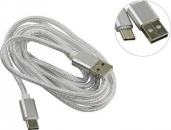 Кабель JETACCESS <JA-DC32 2м White> USB 2.0 AM -> USB-C M 2м