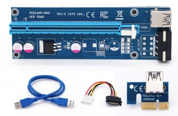 Райзер-карта <PCE164P-N03 Ver 006S/C> PCI-Ex1 M --> PCI-Ex16 F