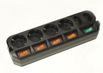 Сетевой фильтр Most A10 1.6м (6 розеток) черный (пакет ПЭ)