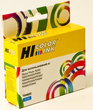 Картридж Hi-Black (HB-T0482) для Epson Stylus Photo R200/R300/RX500/RX600, C (аналог T0482C)
