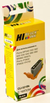Картридж Hi-Black (HB-CLI-521Bk) для Canon PIXMA iP3600/iP4600/MP540, Bk (аналог CLI-521BK)