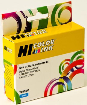 Картридж Hi-Black (HB-T0552) для Epson Stylus Photo R240/RX420/RX520, C (аналог T0552C)
