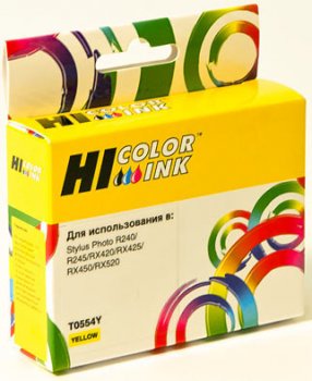 Картридж Hi-Black (HB-T0554) для Epson Stylus Photo R240/RX420/RX520, Y (аналог T0554Y)