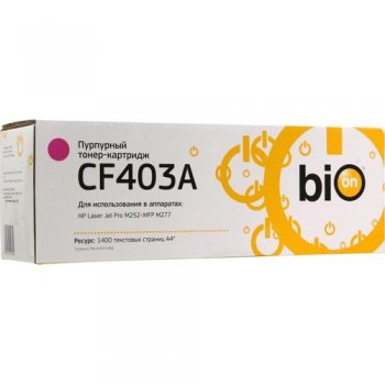 Картридж Bion BCR-CF403A для HPColor LaserJet Pro M252n/M252dn/MFP277dw/277n (1400 стр.),Пурпурный, с чипом