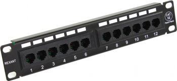 Патч-панель 10" 1U UTP 12 port кат 5e, Rexant <04-0025>