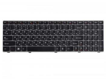 Клавиатура 25-010793 для ноутбука Lenovo IdeaPad Z560, Z560A, Z565A, G570, G570A, G570AH, G570G, G570GL, G575, G575A, G575G, G770, G780, черная с серо