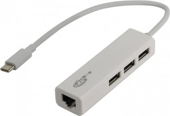 Сетевая карта внешняя KS-is <KS-339> USB2.0 Hub 3 port, LAN, подкл. USB-C