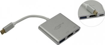 Док-станция для ноутбука KS-is <KS-342> USB-CM to HDMI+USB3.0+USB-C Adapter