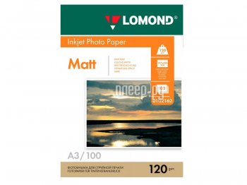 Бумага Lomond А3 120g/m2 матовая односторонняя 100 листов 0102162