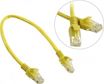 Кабель UTP Patch Cord кат.5e 0.3м, жёлтый