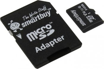 Карта памяти SmartBuy <SB512GBSDCL10-01> microSDXC 512Gb UHS-I U1 + microSD-->SD Adapter