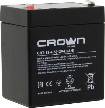 Аккумулятор для ИБП CROWN Micro CBT-12-4.5 (12V, 4.5Ah)