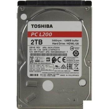 Жесткий диск Toshiba SATA-III 2 Тб HDWL120UZSVA L200 (5400rpm) 128Mb 2.5"