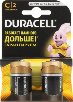 Батарейка Duracell (PLUS) MN1400-2 (LR14) Size"C", 1.5V, щелочной (alkaline) <уп. 2 шт>