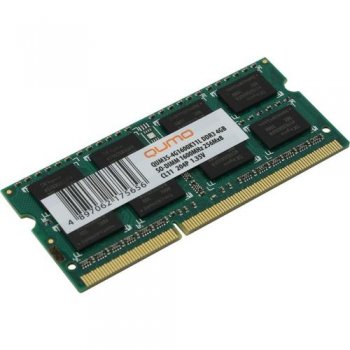 Оперативная память для ноутбуков QUMO <QUM3S-4G1600K11L> DDR3 SODIMM 4Gb <PC3-12800> CL11 (for NoteBook)