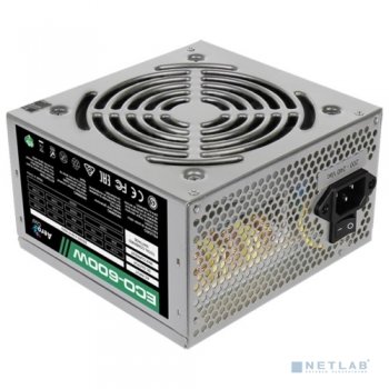 Блок питания Aerocool ECO-600W (RTL) 600W ATX (24+2x4+6/8пин)