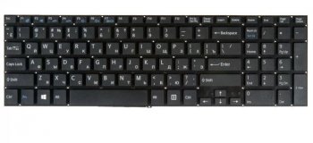Клавиатура NSK-SN0BQ черная без рамки, гор. Enter для Sony Vaio Fit 15, FIT15, SVF15, SVF152, SVF1521E1RB.RU3, SVF1521J1RB.RU3, SVF1521L1RB.RU3, SVF15