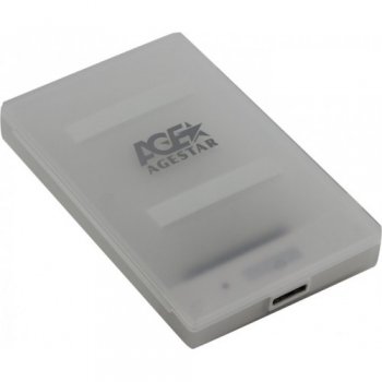 Внешний бокс HDD/SSD AgeStar 3UBCP1-6G SATA SATA пластик белый 2.5"