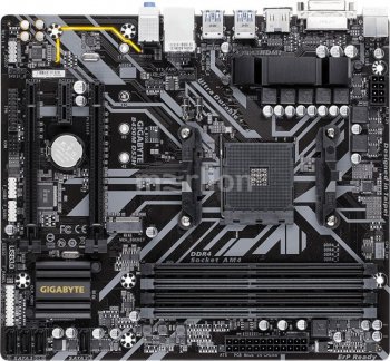 Материнская плата Gigabyte B450M DS3H Soc-AM4 AMD B450 4xDDR4 mATX AC`97 8ch(7.1) GbLAN RAID+DVI+HDMI