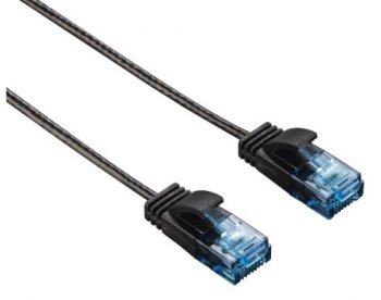 Кабель UTP Hama Slim-Flexible 4 пары cat6 1.5м черный RJ-45 (m)-RJ-45 (m)