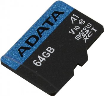 Карта памяти A-Data Premier <AUSDX64GUICL10A1-R> microSDXC Memory Card 64Gb A1 V10 UHS-I U1