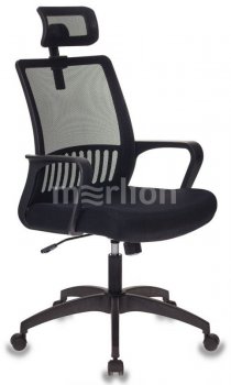 Кресло офисное Бюрократ MC-201-H черный TW-01 TW-11 сетка/ткань с подголов. крестовина пластик