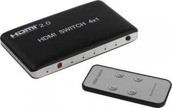 Переключатель видеосигнала видеосигнала Orient <HS0401H-2.0> HDMI Switcher (4in -> 1out, ver2.0, ПДУ) + б.п.