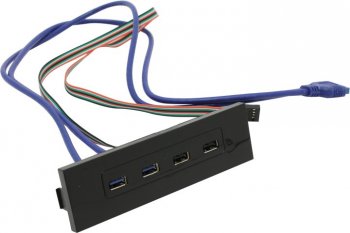 Планка портов (фронтальная панель) Exegate <U5H-614> USB2.0 2-port+USB3.0 2-port Front Panel (крепление на лицевую панель корпуса 5.25")