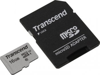 Карта памяти microSDHC 16Gb Class10 Transcend TS16GUSD300S-A + adapter
