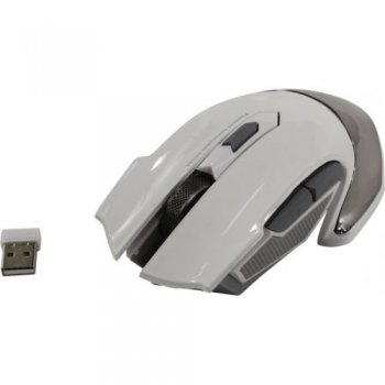 Мышь беспроводная аккумуляторная с бесшумными клавишами Jet.A Optical Mouse <R200G White> (RTL) USB 6btn+Roll,