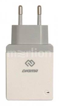 Зарядка USB-устройств Digma DGWC-1U-2.1A-WG 10.5W 2.1A USB универсальное белый