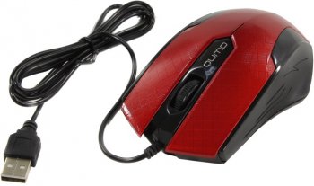 Мышь QUMO Optical Mouse <Office M14 Red> (RTL) USB 3btn+Roll <24132>