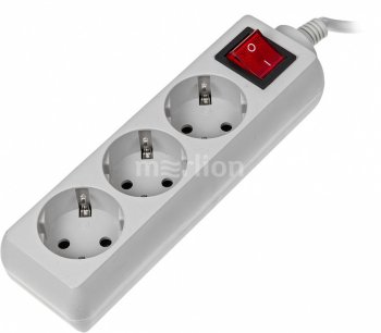 Сетевой фильтр Buro 300SL-1-G 1м (3 розетки) серый (пакет ПЭ)