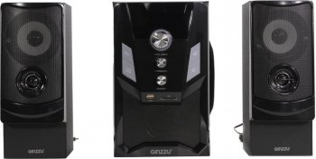 Колонки Ginzzu GM-415 (2х10W +Subwoofer 30W, Bluetooth, USB, SD, FM, ПДУ)
