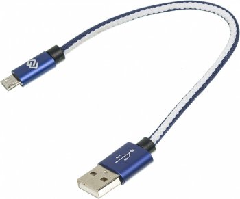 Кабель Digma MICROUSB-0.15M-BL USB (m)-micro USB (m) 0.15м синий