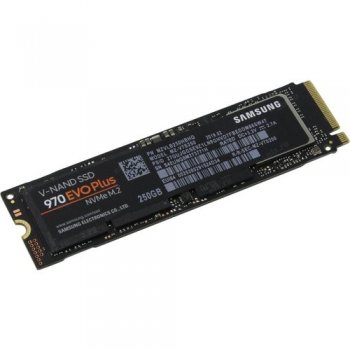 Твердотельный накопитель (SSD) M.2 NVMe 250GB Samsung 970 EVO plus (R3500/W2300Mb/s, V-NAND 3-bit MLC, Phoenix, PCIe, 2280) (MZ-V7S250BW)