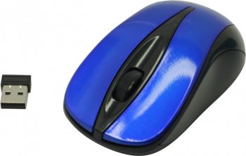 Мышь беспроводная OKLICK Wireless Optical Mouse <675MW> <Black&Blue> (RTL) USB 3btn+Roll <1025918>