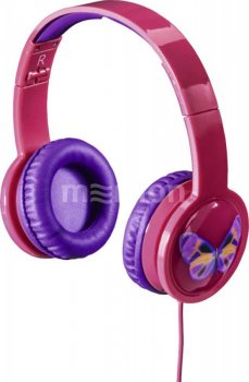 Наушники мониторные Hama Blink`n Kids 1.2м розовый проводные оголовье (00135664)