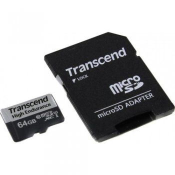 Карта памяти 64Gb - Transcend High Endurance MicroSDXC 350V TS64GUSD350V (Оригинальная!)