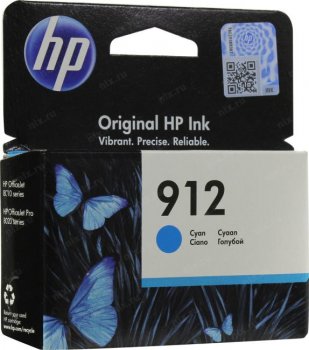 Картридж HP 912 3YL77AE голубой (315стр.) для OfficeJet 801x/802x