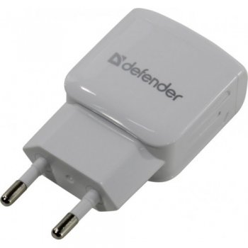 Зарядка USB-устройств Defender EPA-13 White <83841> USB (Вх. AC100-240V, Вых. DC5V, 10.5W, 2xUSB)