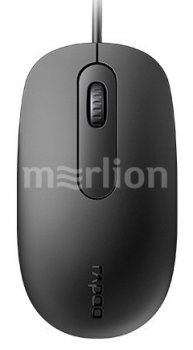 Мышь Rapoo N200 черный оптическая (1600dpi) USB (2but)