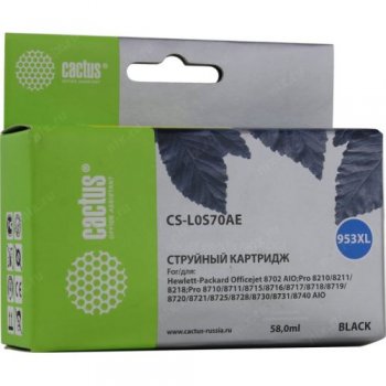 Картридж Cactus CS-L0S70AE Black для HP 8702/8210/8211/8710/8715/8717/8730/8740
