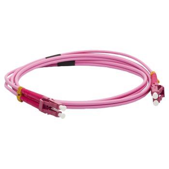 Кабель волоконно-оптический Lanmaster LAN-2LC-2LC/OM4-15 2x50/125 OM4 LC дуплекс-LC дуплекс 15м LSZH малиновый