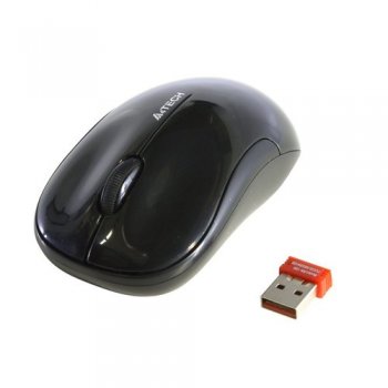 Мышь беспроводная A4Tech V-Track Wireless Mouse <G3-300N Black+Gray> (RTL) USB 3btn+Roll,